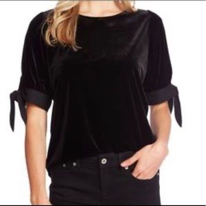 Cece Black Velour shirt